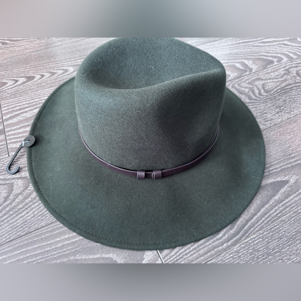 Banana Republic Dark Green 100% wool Fedora Hat